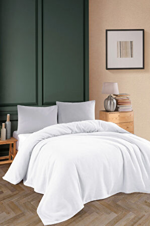 Renkli Gofret Desen Tek Kişilik Pike Yatak Örtüsü Otel Pike 160x230 cm