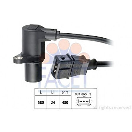 Vag Krank MILI Devir Sensoru 1,6-1,8-1,8t Passat 96>00 A80 A4 A6 93>95 - Facet 9.0297