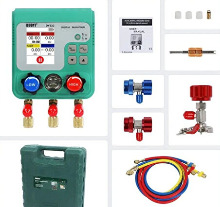 DUOYI DY523 Dijital Soğutma Manifold Metre / Klima Basınç, Vakum ve Sıcaklık Test Cihaz