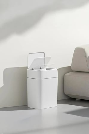 Porsima Me02 Hareket Sensörlü Sessiz Kapatma Çöp Kutusu Banyo Mutfak Çöp Kovası Kapaklı Banyo Çöp Kovası 18Lt