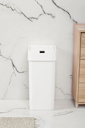Porsima Me-06 Hareket Sensörlü Sessiz Kapatma Çöp Kutusu Banyo Mutfak Çöp Kovası Kapaklı Banyo Çöp Kovası 2 adet AA Pil 9LT