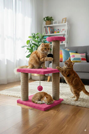 Catoys Katlı Yavru Kedi Tırmalama Tahtası Pembe