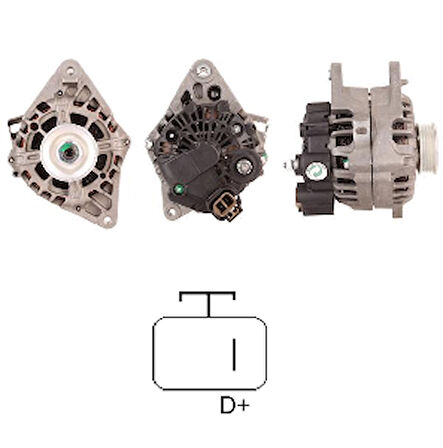 Unıversal Alternatör>12v 90amp Hyundaı Accent1.3-1.4-1.5-1.6-Elentra1.6-1.8-Kiarıo1.4-1.6 - Genon-Gna-6037