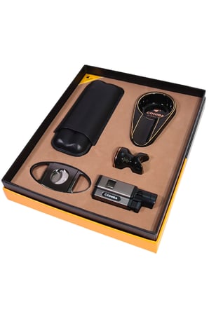 Cohiba 3 Torch Pürmüz Çakmak Kılıf Küllük Kesici Sehpa Siyah Beşli Puro Seti TR10031