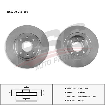 Psa Fren Diski Ön - Fren Diski Ön - Bsg 70-210-001