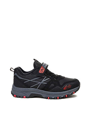 Ndrops 07 Deri Sneakers Çocuk Spor Ayakkabı 31-35 Siyah Kırmızı