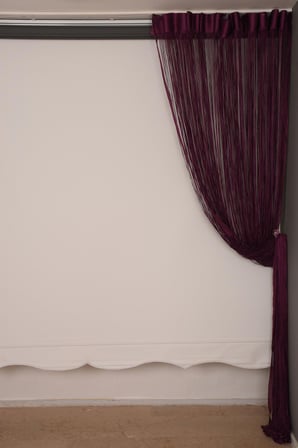DÜZ İP  MODEL MOR RENK HAZIR İP PERDE 300*270