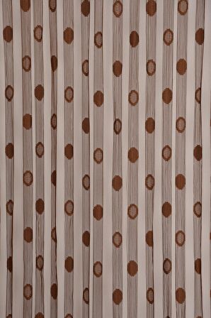 KÜÇÜK PUANLI MODEL ACI KAHVE RENK HAZIR İP PERDE 300*270 cm