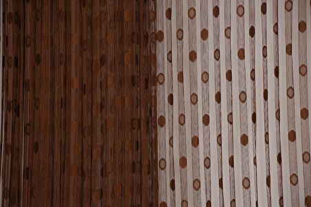 KÜÇÜK PUANLI MODEL ACI KAHVE RENK HAZIR İP PERDE 300*270 cm