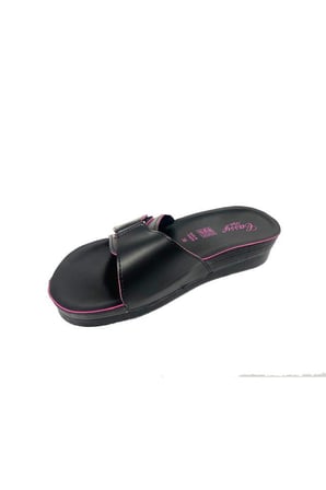 Cassy 6001-24 Trend Fashıon Kadın Terlik Siyah Pembe