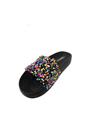 Pienn 20037-001 Anatomik Fashion Taşlı  Kadın Terlik