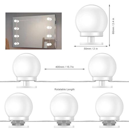 SGE 10 LED AMPUL AYARLANABİLİR MAKYAJ AYNA IŞIĞI