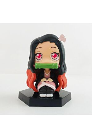 Anime Demon Slayer Nezuko Oturan Mini Figür 9 cm