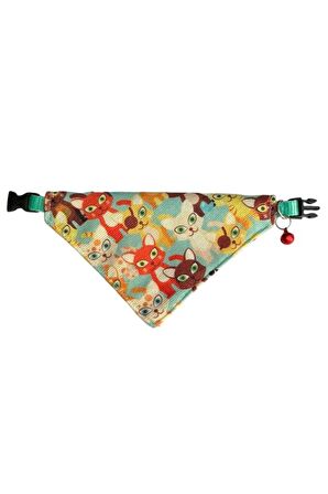 Cocopet Desenli Ayarlanabilir Fular Bandana Kedi Tasması