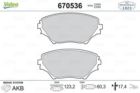 Toyota On Fren Balatası Rav4 00>05 - Valeo 670536