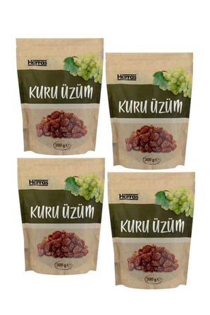 Yerli Çekirdeksiz Kuru Üzüm 4'lü Paket | Doğal Enerji Kaynağı | 4 Adet X 300 gr