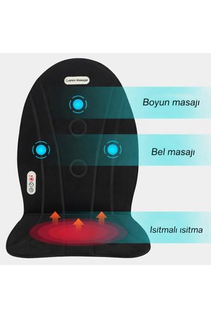 Glr Jb-618B Isıtmalı Masaj Minderi - 3 Motorlu Titreşimli Bel, Sırt Masaj Alet