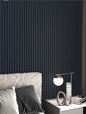 240 CM 12 ADET KENDİNDEN YAPIŞKANLI 8 MM AHŞAP ÇITA - ANTRASİT GRİ