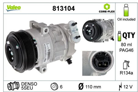 Opel Klima Kompresoru Corsa D 07> 14 Z13dtj Z13dth A13dtc Z17dtr - Valeo 813104