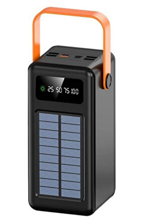 Polygold PW-2080 80000 mAh Solar Powerbank | Dahili 4 Kablolu Hızlı Şarj Cihazı | LED Işıklı Dijital Ekranlı Taşınabilir