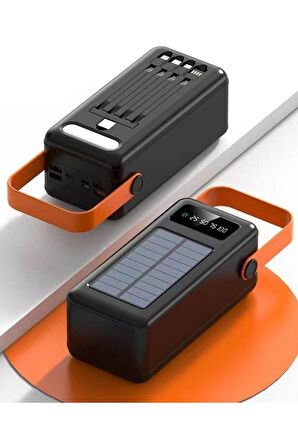 Polygold PW-2080 80000 mAh Solar Powerbank | Dahili 4 Kablolu Hızlı Şarj Cihazı | LED Işıklı Dijital Ekranlı Taşınabilir