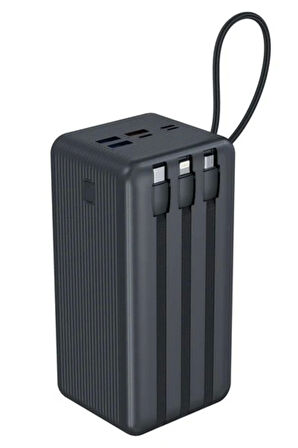 50.000mAh 22.5W Siyah LCD 1xMicro 2xTyp-C 3xUsb Port Taşınabilir Şarj Cihazı Powerbank Hp-255