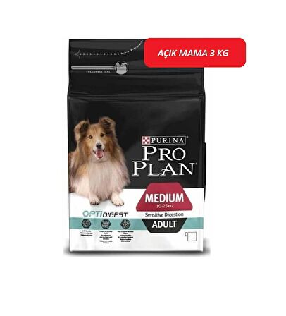 Pro Plan Medium Adult Kuzu Etli Orta Irk Yetişkin Açık Köpek Maması 3 KG