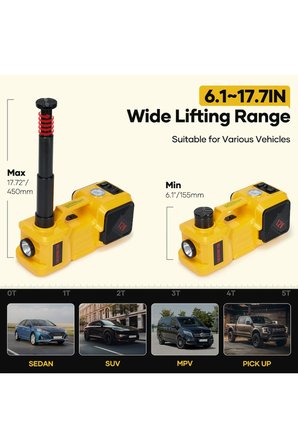 Auhma AHJ-01 5 Ton Elektrikli Hidrolik Kriko Seti - Hava Pompası 4'ü 1 Arada Araba Tamir Kiti