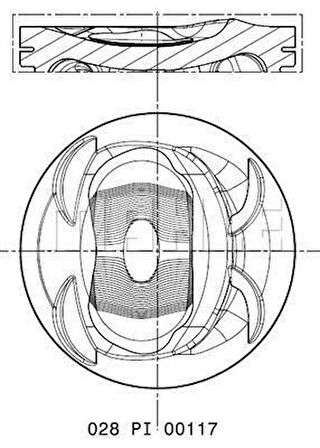 Vag Piston+segman (77,01mm Std) Golf V / VI / Plus Alhamra Beetle (touran 1,4tsi / Fsi) Eos Jetta III / - Mahle 028pi00131002