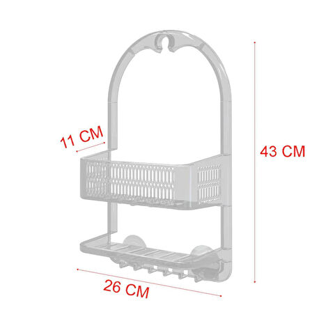 Primanova Ceres Plastik Banyo Duş Rafı Beyaz - Ev M-N48-01