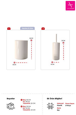 Prima Nova Flores 2'li Banyo Seti - Bej