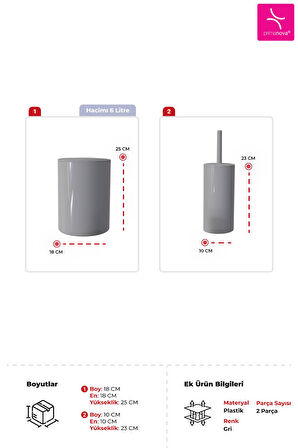 Prima Nova Flores 2'li Banyo Seti - Gri