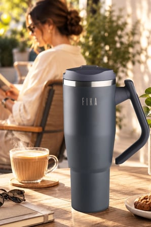 Fika Lumi Döner Kulplu Termos Antrasit 950 Ml