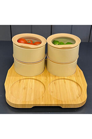 Neoflam Fika One 4'lü Yuvarlak Kahvaltı Seti Bej