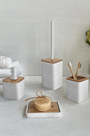 Primanova Madera Diş Fırçalık Beyaz