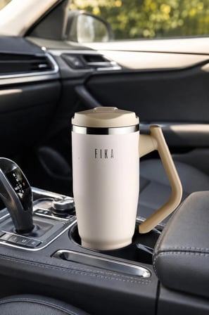 Fika Lumi Döner Kulplu Termos Bej 950 Ml