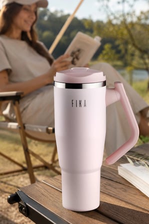Fika Lumi Döner Kulplu Termos Pudra 950 Ml