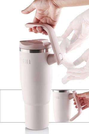 Fika Lumi Döner Kulplu Termos Pudra 950 Ml