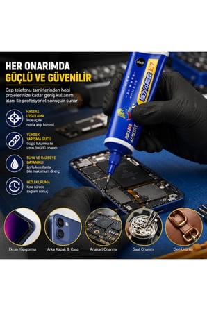 E7 50ml Siyah Yüksek Mukavemetli Çok Amaçlı Telefon Ekranı Ve Çerçeve Tamir Yapıştırıcısı