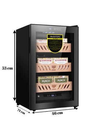 Quantoro QCC-44 Elektronik Nemlendirme & Soğutmalı Siyah Puro Dolabı - QTR-009