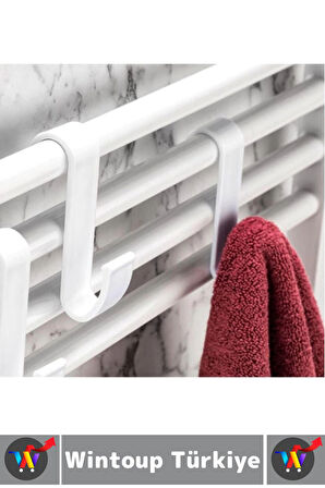 Dayanıklı Montajsız Çok Amaçlı Mutfak Banyo Dolap Bez Havlu Çanta ABS Sert Plastik Kanca Askı 4 Adet