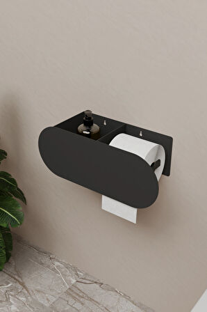 Visby Home Yedek Peçetelikli Tuvalet Kağıdı Tutucu Kendinden Yapışkanlı Kolay Montaj Modern Görünüm Paslanmaya Dirençli