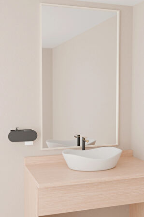 Visby Home Yedek Peçetelikli Tuvalet Kağıdı Tutucu Kendinden Yapışkanlı Kolay Montaj Modern Görünüm Paslanmaya Dirençli