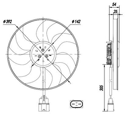 Vag Fan Motoru 250w 392mm Ameo 17> Polo 10> A1 11>18 İbiza 13>17 Toledo 13> Fabıa 11> Rapıd 13> - Nrf 47926