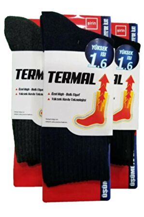 Erkek 3 Çift Bordo Kışlık Termal Çorap