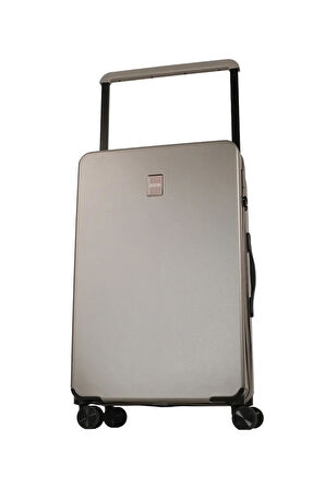 GROUND İthal Unısex Çizgili Trolley Orta Boy Valiz - Vizon