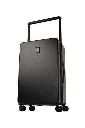 GROUND İthal Unısex Çizgili Trolley Kabin Boy Valiz - Siyah