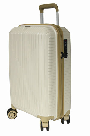 Ground 10728 PP Carmilla  Büyük Boy Valiz Kemik - Şampanya