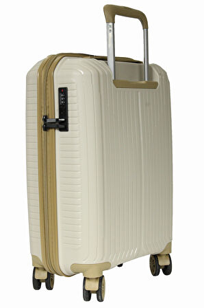 Ground 10728 PP Carmilla  Büyük Boy Valiz Kemik - Şampanya