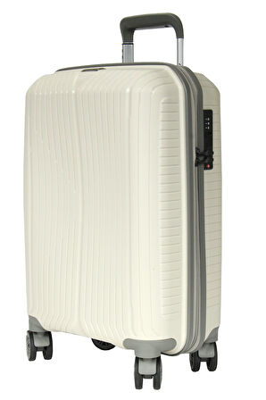 GRND 10728 PP SIRIUS- Büyük + Orta + Kabin Boy Valiz / Bavul Seti - Kemik/Şampanya